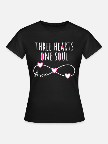 3 Herzen Seele Infinity forever für drei Freunde - Frauen T-Shirt - Schwarz