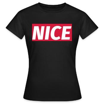 NICE - Women's T-Shirt - black - Front - AI Model Female 172 dark (172cm)