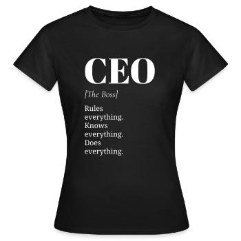 CEO - Frauen T-Shirt - Schwarz - Vorne - AI Model Female 172 dark (172cm)