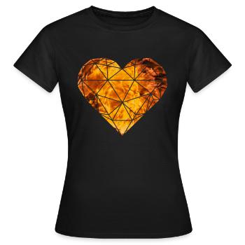 3D heart flames fire - Women's T-Shirt - black - Front - AI Model Female 172 dark (172cm)