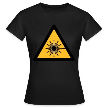 Gefahrensymbol - Laser-Licht (2-farbig) - Frauen T-Shirt - Schwarz - Vorne - AI Model Female 172 dark (172cm)