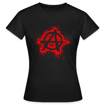 Anarchy / Anarchy, red splashes - Women's T-Shirt - black - Front - AI Model Female 172 dark (172cm)