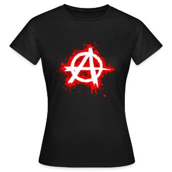 Anarchie / Anarchie en blanc, éclaboussures rouges - T-shirt Femme - noir - Devant - AI Model Female 172 dark (172cm)