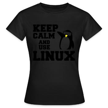 garder utilisation calme linux - T-shirt Femme - noir - Devant - AI Model Female 172 dark (172cm)