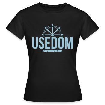 Usedom - Frauen T-Shirt - Schwarz - Vorne - AI Model Female 172 dark (172cm)