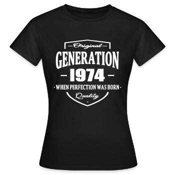 Generation 1974 - Women's T-Shirt - black - Front - AI Model Female 172 dark (172cm)