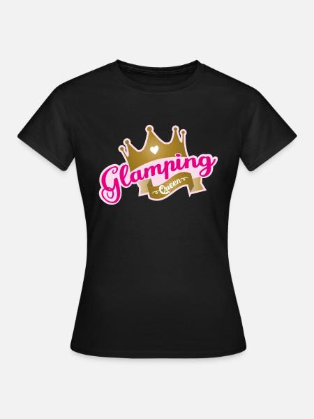 Glamping Queen Camping Camper Urlaub Natur - Frauen T-Shirt - Schwarz