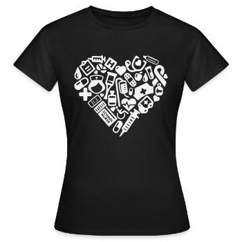 Infirmière Médecin Infirmière Hôpital - T-shirt Femme - noir - Devant - AI Model Female 172 dark (172cm)