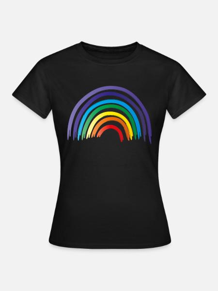 Regenbogen als Symbol der Hoffnung und Gleichheit - Frauen T-Shirt - Schwarz
