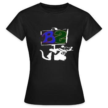 Banksy Style Logo weiß - Frauen T-Shirt - Schwarz - Vorne - AI Model Female 172 dark (172cm)