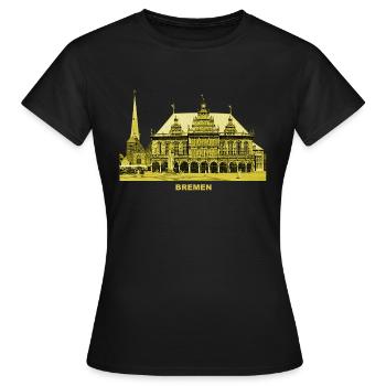 Hôtel de ville de Brême Ville hanséatique de Roland Allemagne - T-shirt Femme - noir - Devant - AI Model Female 172 dark (172cm)
