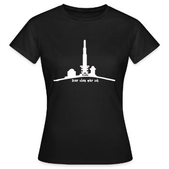 Des morceaux ici, j'étais blanc - T-shirt Femme - noir - Devant - AI Model Female 172 dark (172cm)