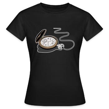 Pocket watch clock time time clockwork tick tock - Women's T-Shirt - black - Front - AI Model Female 172 dark (172cm)