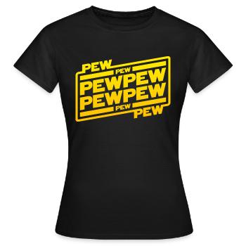 Pew Pew Pew - Women's T-Shirt - black - Front - AI Model Female 172 dark (172cm)