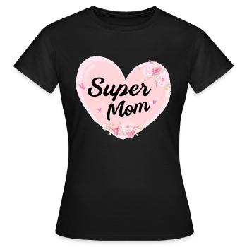 Super Mom typography design! - Women's T-Shirt - black - Front - AI Model Female 172 dark (172cm)