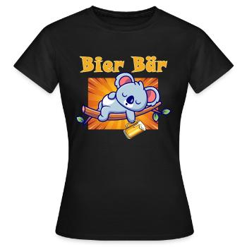 bier bär trinkt für alle trinkspruch alkohol hefe - Frauen T-Shirt - Schwarz - Vorne - AI Model Female 172 dark (172cm)