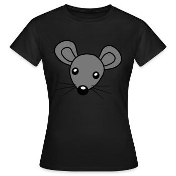 Souris tête clipart - T-shirt Femme - noir - Devant - AI Model Female 172 dark (172cm)