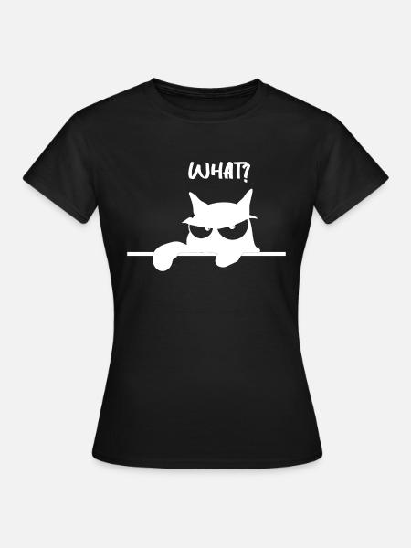 Lustige Katze - Frauen T-Shirt - Schwarz
