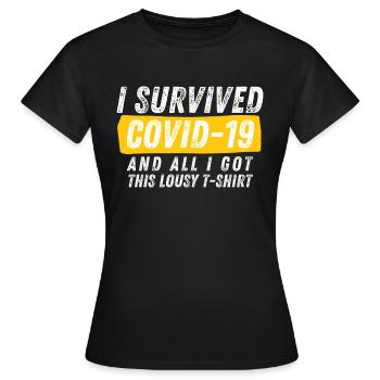 J’ai survécu au Covid-19 - T-shirt Femme - noir - Devant - AI Model Female 172 dark (172cm)
