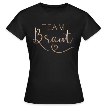 Team Braut / Crew / JGA Jungesellinnenabschied - Frauen T-Shirt - Schwarz - Vorne - AI Model Female 172 dark (172cm)