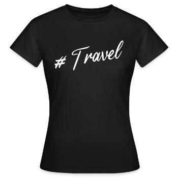 #Travel - T-shirt Femme - noir - Devant - AI Model Female 172 dark (172cm)