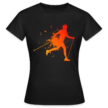 Men's Walking Women Walking Walker Nordic Walking - Women's T-Shirt - black - Front - AI Model Female 172 dark (172cm)