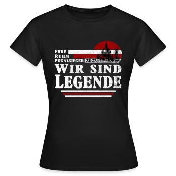 Leipzig Fußball Pokalsieger 2022 - Frauen T-Shirt - Schwarz - Vorne - AI Model Female 172 dark (172cm)