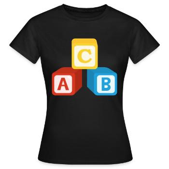 ABC Würfel - Frauen T-Shirt - Schwarz - Vorne - AI Model Female 172 dark (172cm)