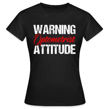 Ophtalmologiste Optométrie Opticien Opticien Opticien Opticien Opticien - T-shirt Femme - noir - Devant - AI Model Female 172 dark (172cm)