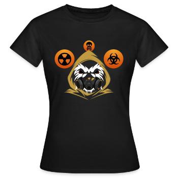Mysterious creature with gas mask - Women's T-Shirt - black - Front - AI Model Female 172 dark (172cm)