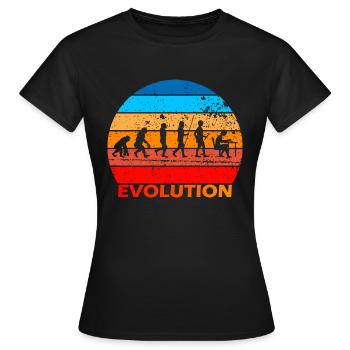 Evolution von IT EDV Informatik Computer Nerds - Frauen T-Shirt - Schwarz - Vorne - AI Model Female 172 dark (172cm)