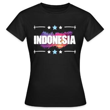 Indonésie - T-shirt Femme - noir - Devant - AI Model Female 172 dark (172cm)
