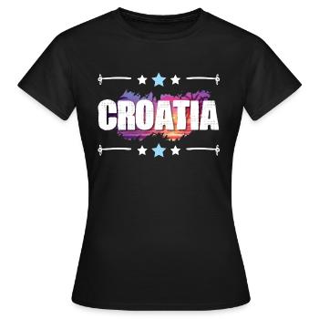 Croatia - Women's T-Shirt - black - Front - AI Model Female 172 dark (172cm)