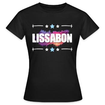 Lissabon - Frauen T-Shirt - Schwarz - Vorne - AI Model Female 172 dark (172cm)