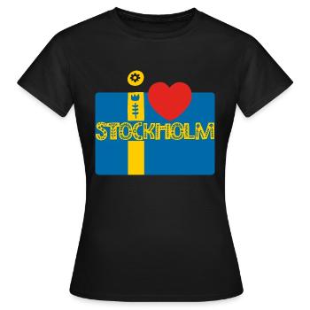 Stockholm - T-shirt Femme - noir - Devant - AI Model Female 172 dark (172cm)