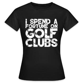Je dépense une fortune en clubs de golf - T-shirt Femme - noir - Devant - AI Model Female 172 dark (172cm)