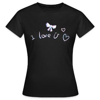 ich liebe dich herzen schleife rosa - Frauen T-Shirt - Schwarz - Vorne - AI Model Female 172 dark (172cm)