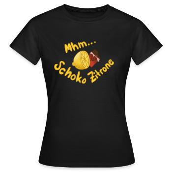 mhm... Schoko Zitrone - Frauen T-Shirt - Schwarz - Vorne - AI Model Female 172 dark (172cm)