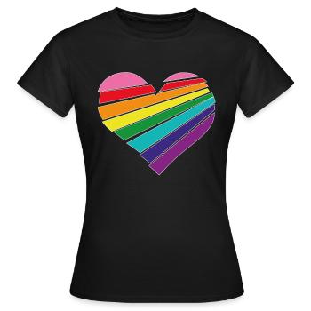 Gay Herz - Frauen T-Shirt - Schwarz - Vorne - AI Model Female 172 dark (172cm)
