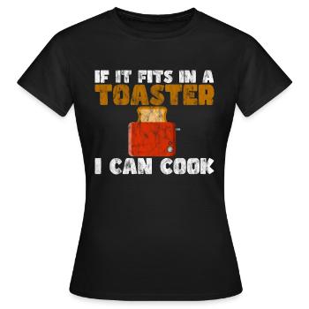 If it fits in a toaster, I can cook it 3 - Women's T-Shirt - black - Front - AI Model Female 172 dark (172cm)