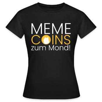 Meme coins zum Mond! - Frauen T-Shirt - Schwarz - Vorne - AI Model Female 172 dark (172cm)