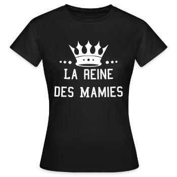 La Reine Des Mamies - T-shirt Femme - noir - Devant - AI Model Female 172 dark (172cm)