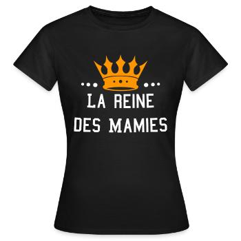 La Reine Des Mamies - T-shirt Femme - noir - Devant - AI Model Female 172 dark (172cm)