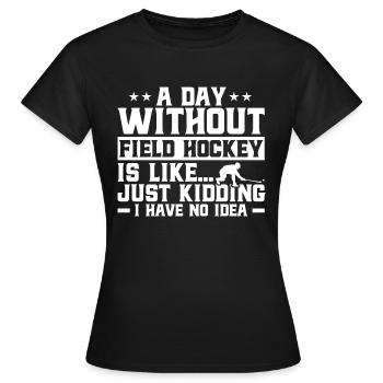 Feldhockey Feldhockey Spieler Hallen Feldhockey Ge - Frauen T-Shirt - Schwarz - Vorne - AI Model Female 172 dark (172cm)
