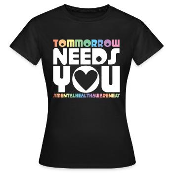 Santé mentale Mentale Gesundheit - T-shirt Femme - noir - Devant - AI Model Female 172 dark (172cm)