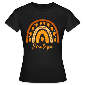 Elue meilleure Employée | Idée Cadeau Employée - T-shirt Femme - noir - Devant - AI Model Female 172 dark (172cm)