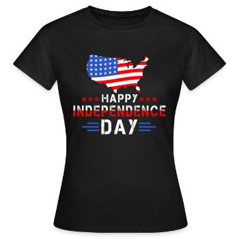 HAPPY INDEPENDENCE DAY USA - Women's T-Shirt - black - Front - AI Model Female 172 dark (172cm)