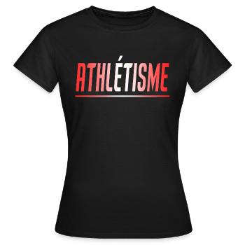 ATHLETISME ATHLETE COUREUR CADEAU SPORT SUISSE - T-shirt Femme - noir - Devant - AI Model Female 172 dark (172cm)
