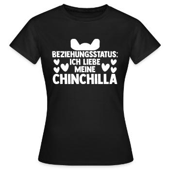 Beziehungsstatus Ich liebe meine Chinchilla - Frauen T-Shirt - Schwarz - Vorne - AI Model Female 172 dark (172cm)
