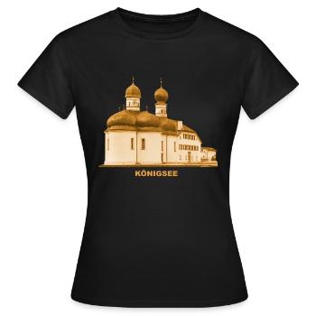 Königsee Church Berchtesgaden Bavaria Schönau - T-shirt Femme - noir - Devant - AI Model Female 172 dark (172cm)